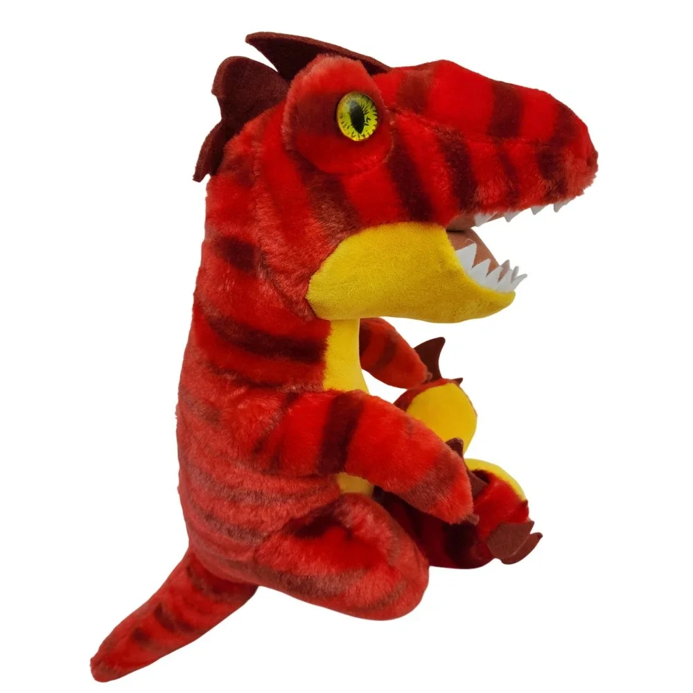 Build-A-Bear Workshop Red Striped T-Rex Dinosaur Plush Green Eyes‎ BAB 14
